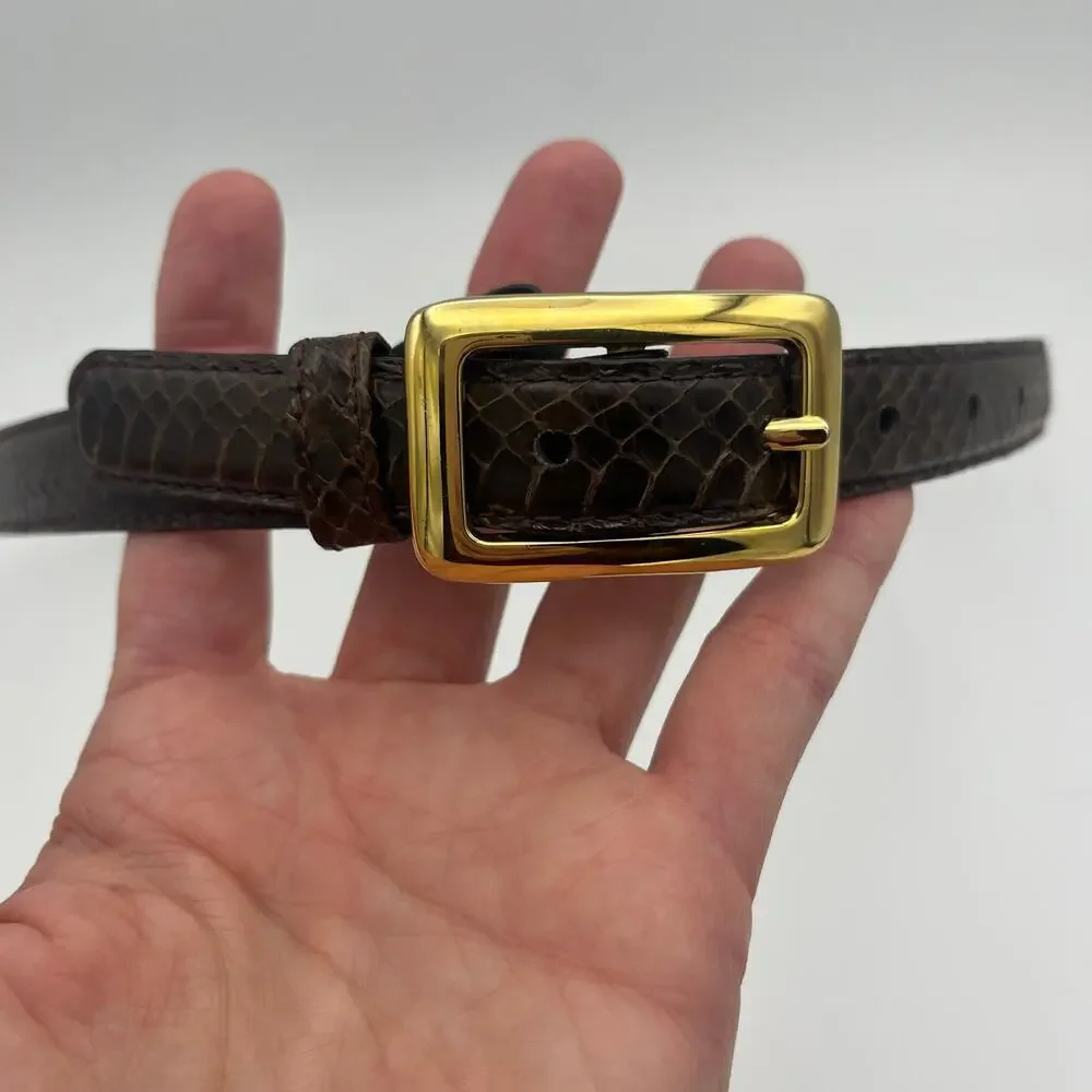 Women's Brown Genuine Snakeskin Belt Size M